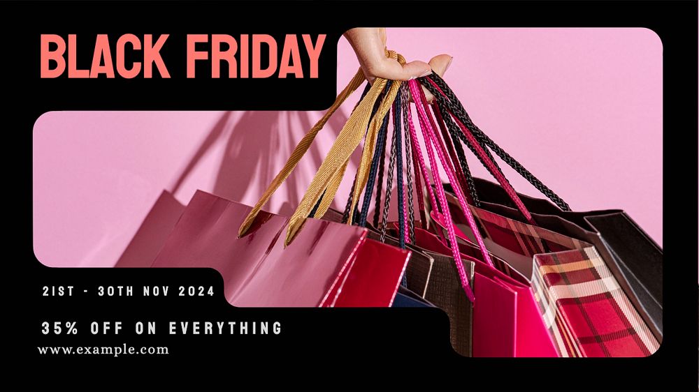 Black Friday  blog banner template, editable text