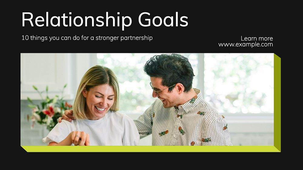 Relationship goals blog banner template, editable text