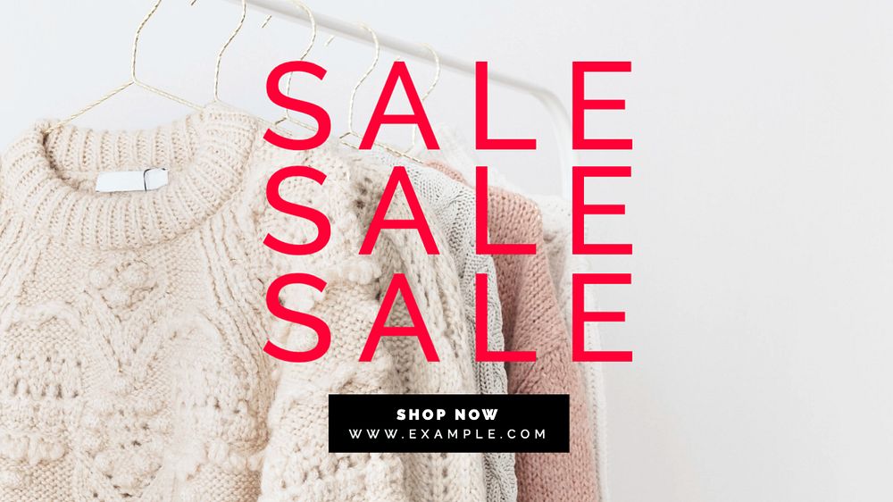 Sale promotion blog banner template, editable text