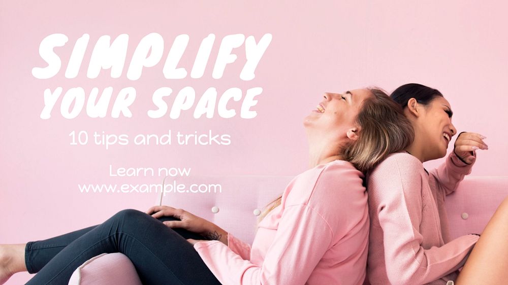 Simplify space  blog banner template, editable text