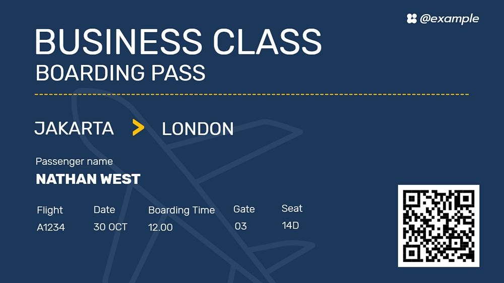 Boarding pass blog banner template, editable text