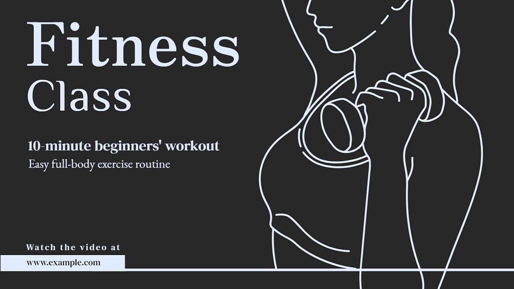 Fitness class blog banner template, editable text