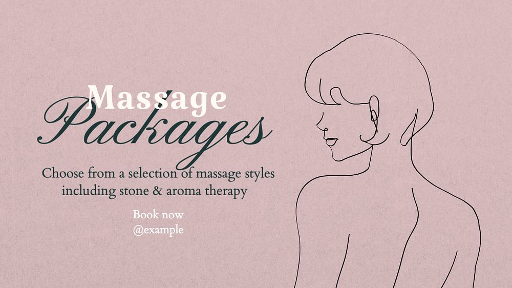 Massage packages  blog banner template, editable text