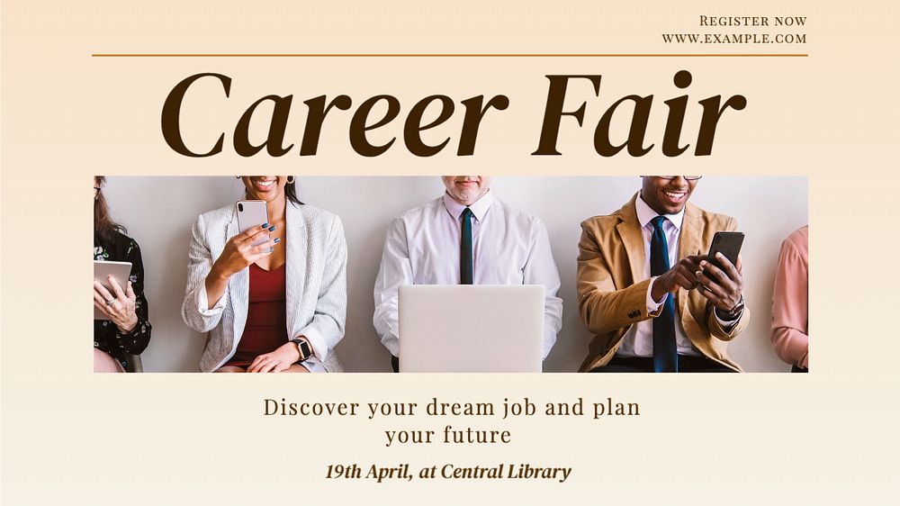 Career fair blog banner template, editable text