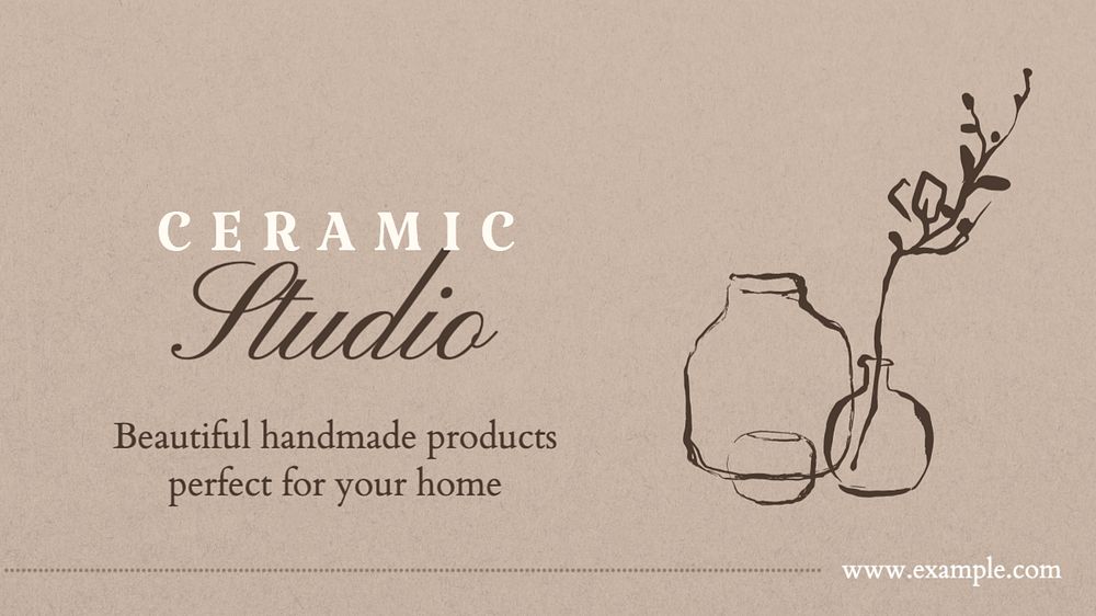 Ceramic studio  blog banner template, editable text