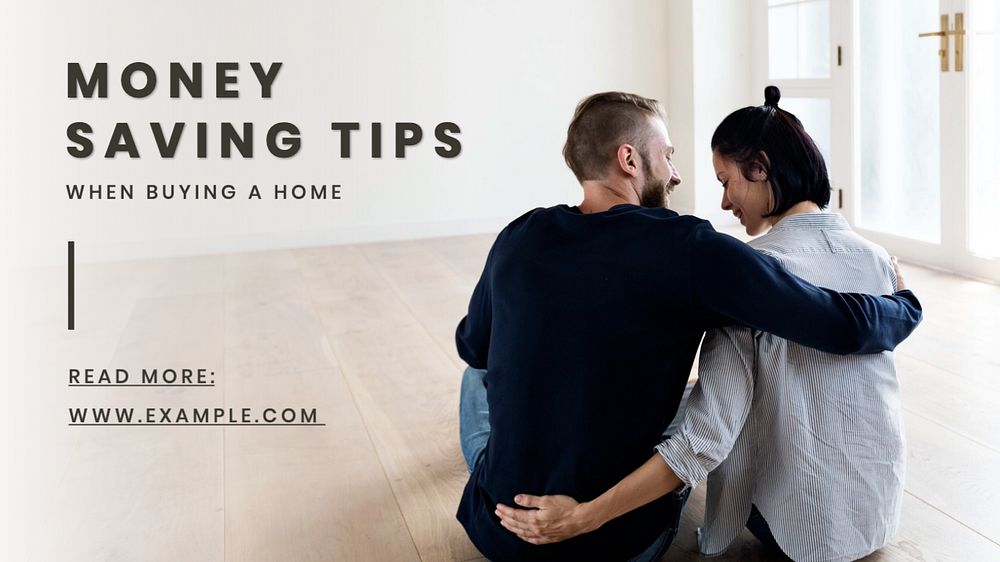 Money saving tips  blog banner template, editable text