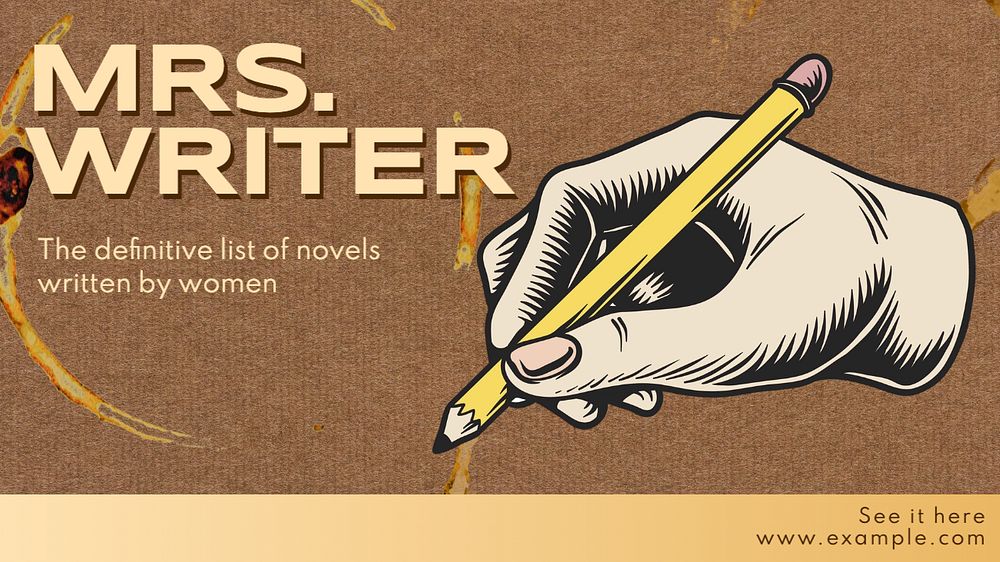 Novels by women  blog banner template, editable text