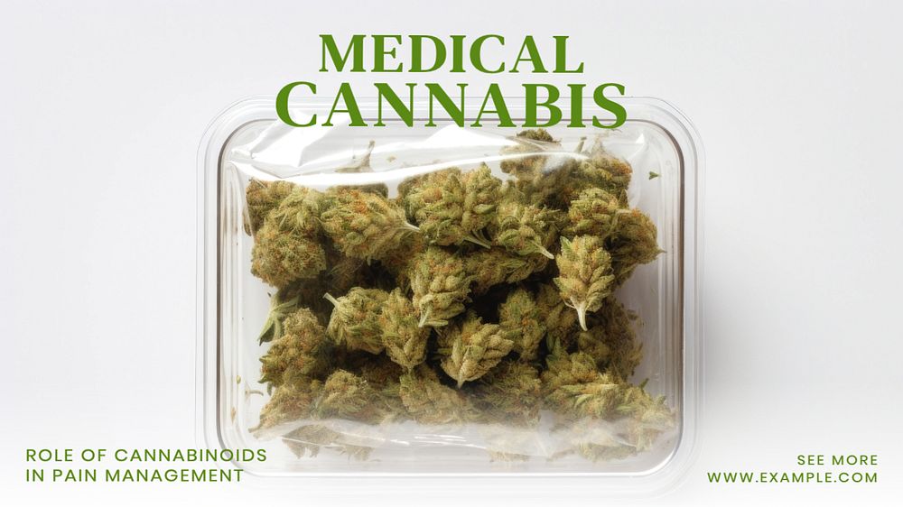 Medical cannabis  blog banner template, editable text