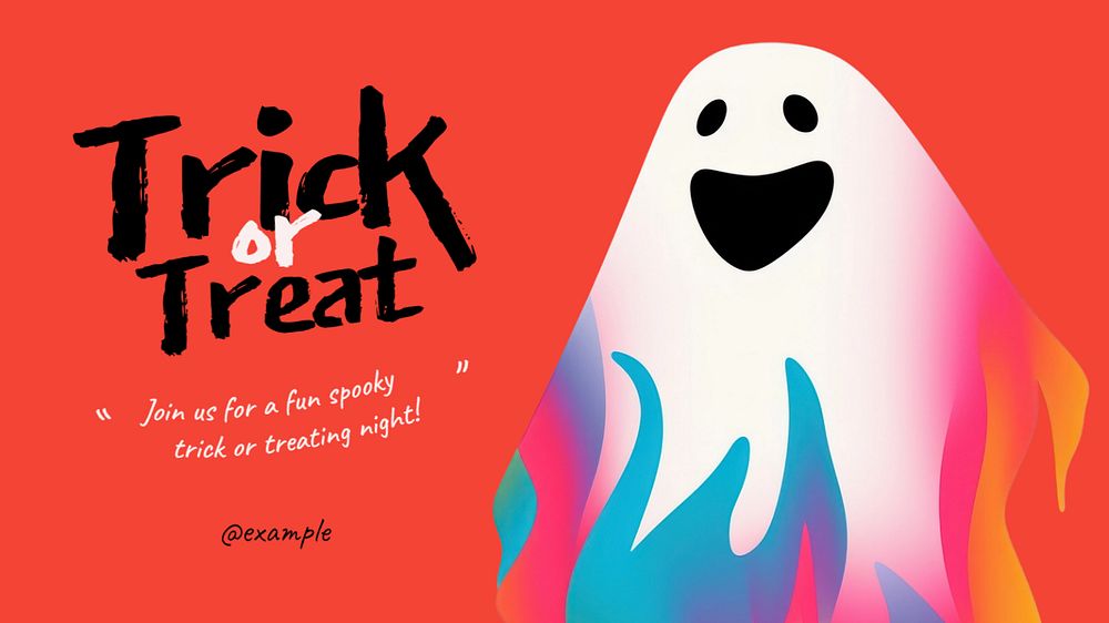 Trick or treat blog banner template, editable text