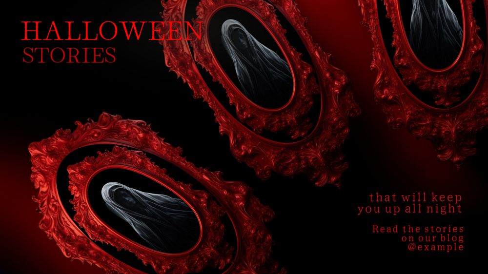 Halloween stories blog banner template, editable text