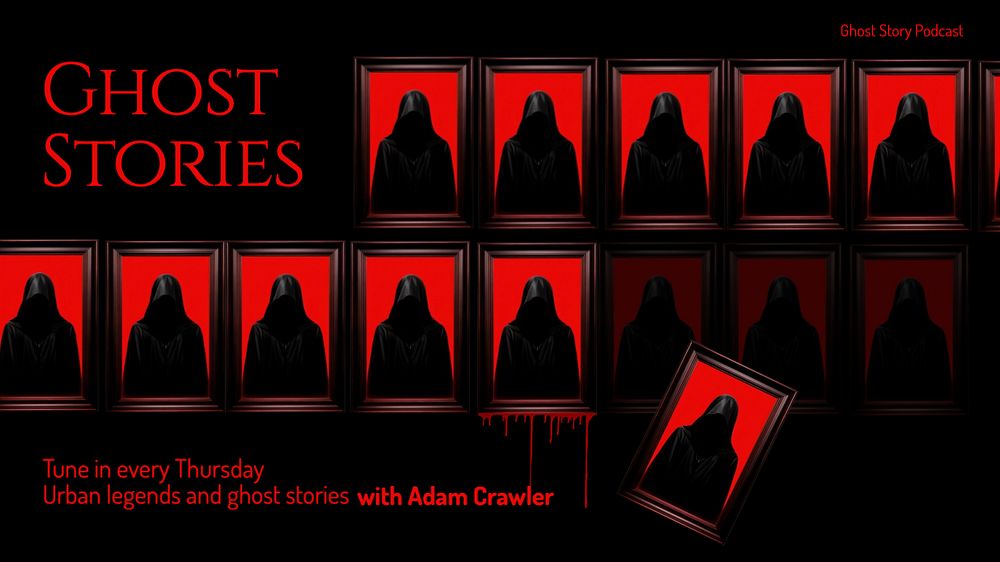 Ghost stories blog banner template, editable text