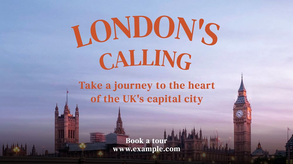 London calling blog banner template, editable text