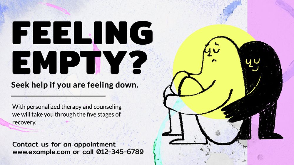 Feeling empty  blog banner template, editable text