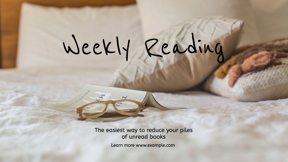 Weekly reading  blog banner template, editable text