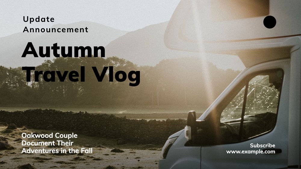 Autumn travel  blog banner template, editable text