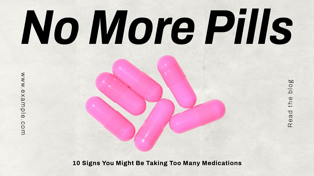 Pills & medication  blog banner template, editable text