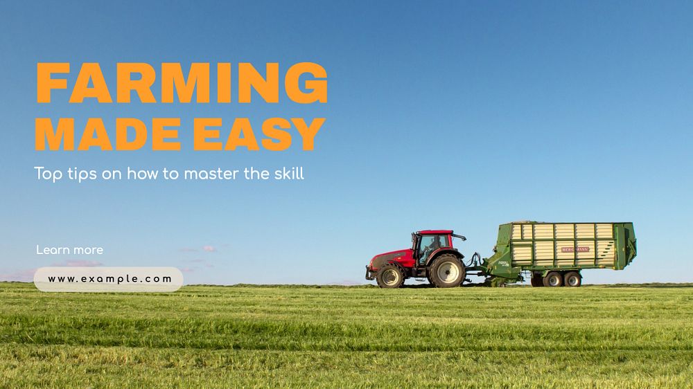 Farming made easy blog banner template, editable text