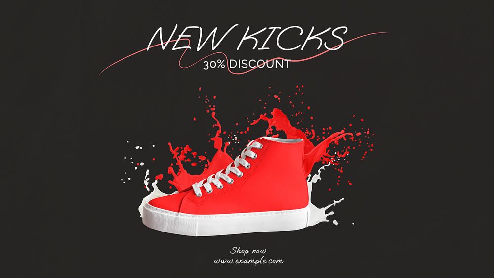 New kicks blog banner template, editable text