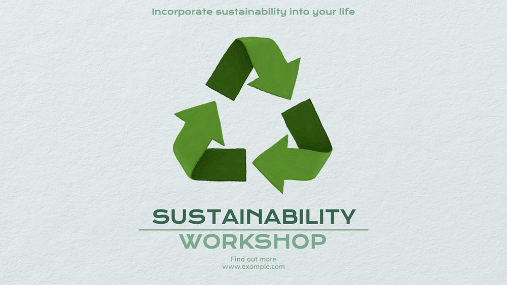 Sustainability workshop blog banner template, editable text