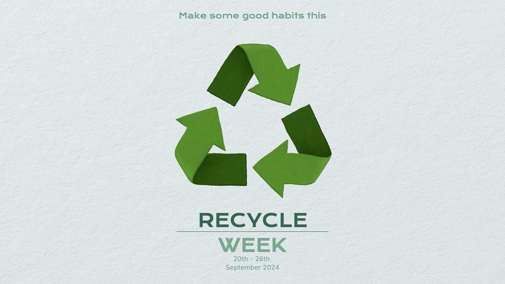 Recycle week blog banner template, editable text