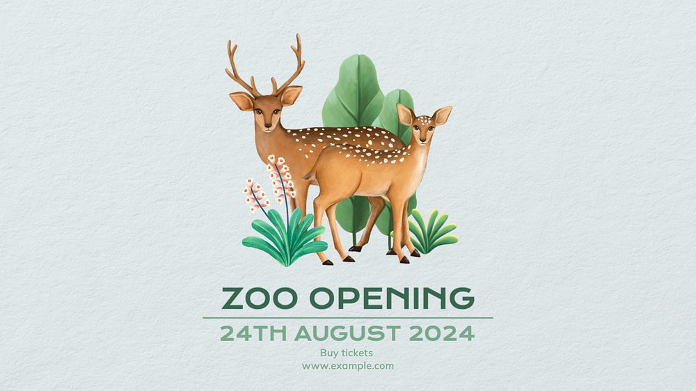 Zoo opening blog banner template, editable text