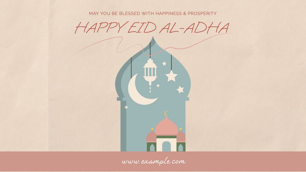 Happy Eid al-Adha blog banner template, editable text