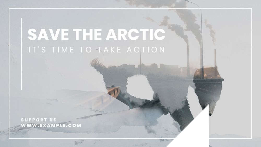 save the arctic  blog banner template, editable text