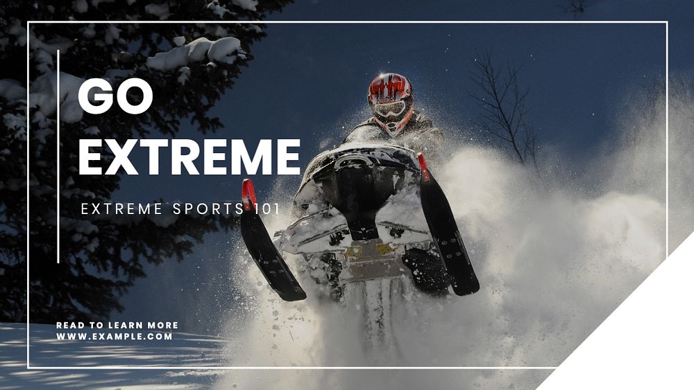 Extreme sports  blog banner template, editable text