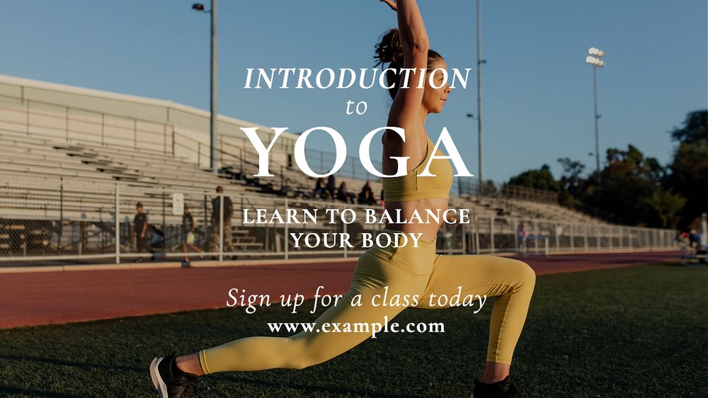 Yoga class blog banner template, editable text