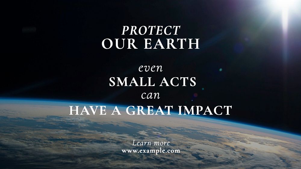 Protect our Earth blog banner template, editable text