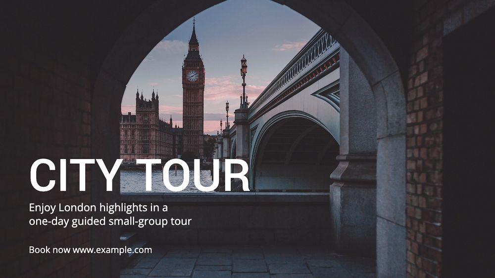 City tour  blog banner template, editable text