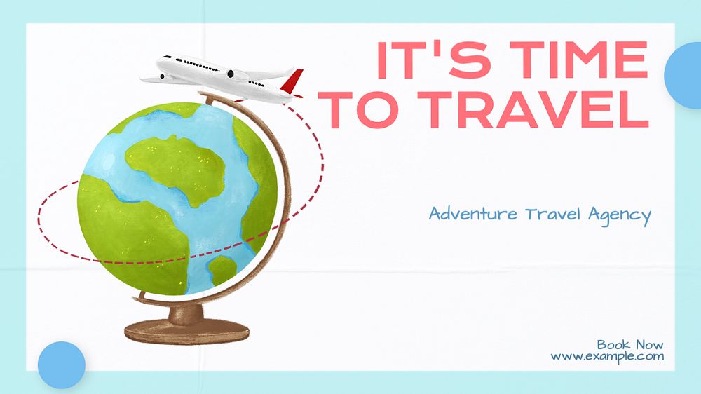 Travel agency blog banner template, editable text