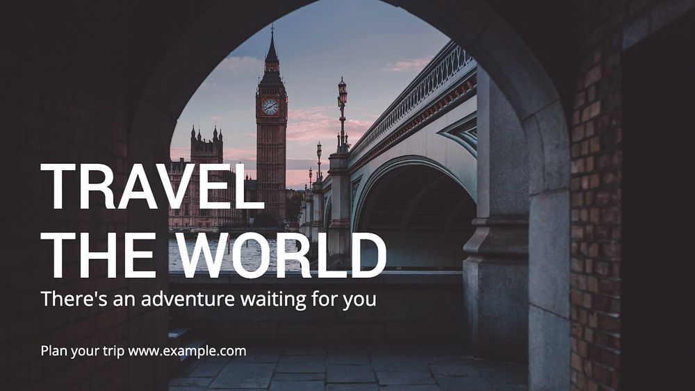 Travel the world  blog banner template, editable text