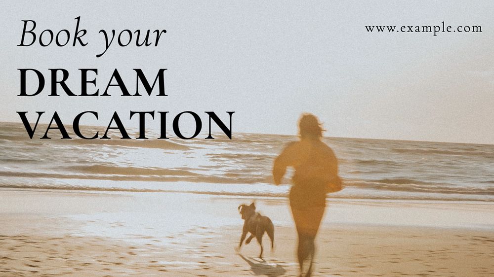 Dream vacation blog banner template, editable text