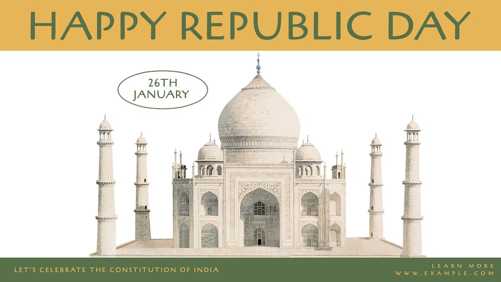 Happy republic day blog banner template, editable text