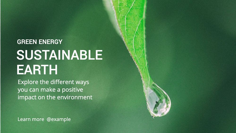 Sustainable earth  blog banner template, editable text