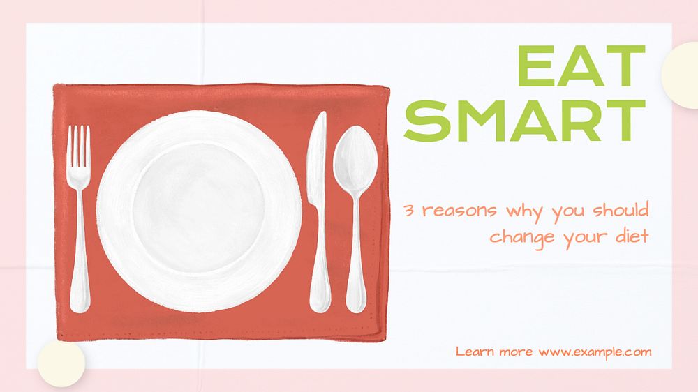 Change your diet blog banner template, editable text