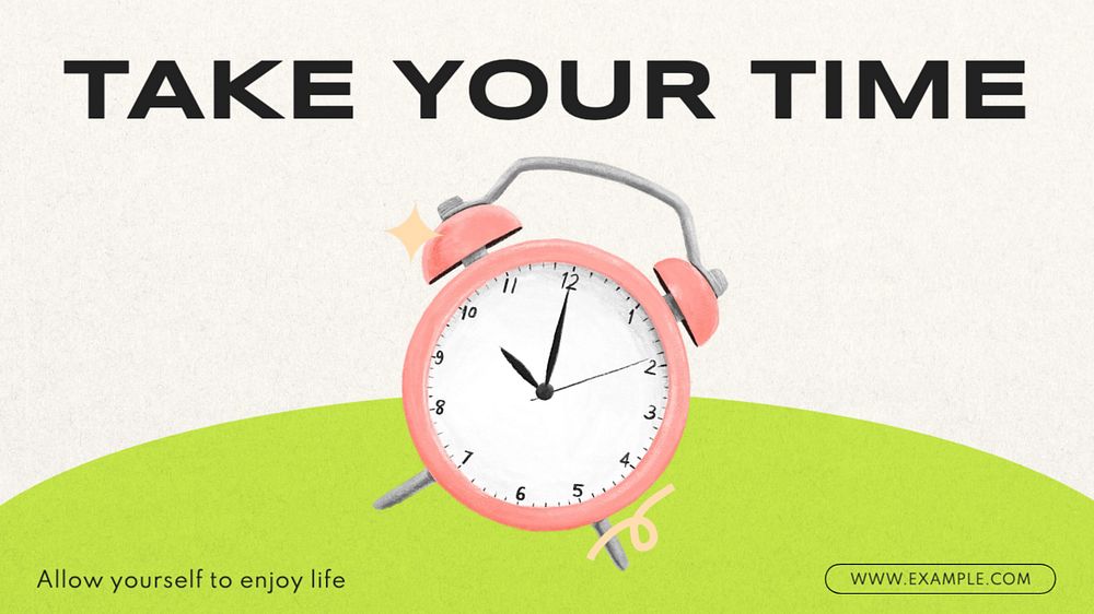 Take your time blog blog banner template, editable text