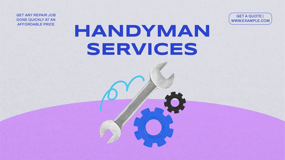 Handyman services  blog banner template, editable text