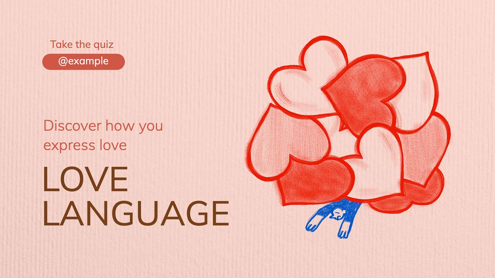 Love language quiz  blog banner template, editable text