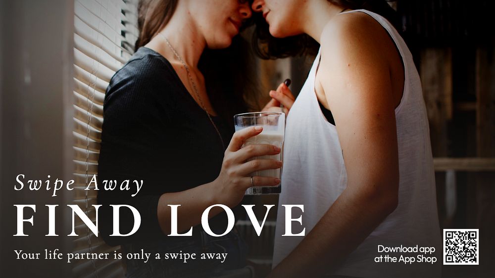 Find love blog banner template, editable text