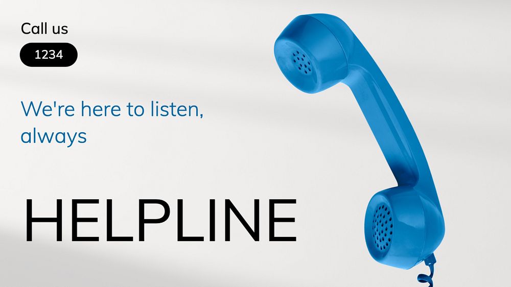 Helpline  blog banner template, editable text