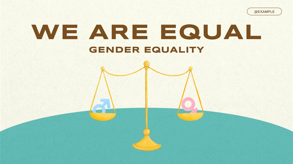 Gender equality blog banner template, editable text