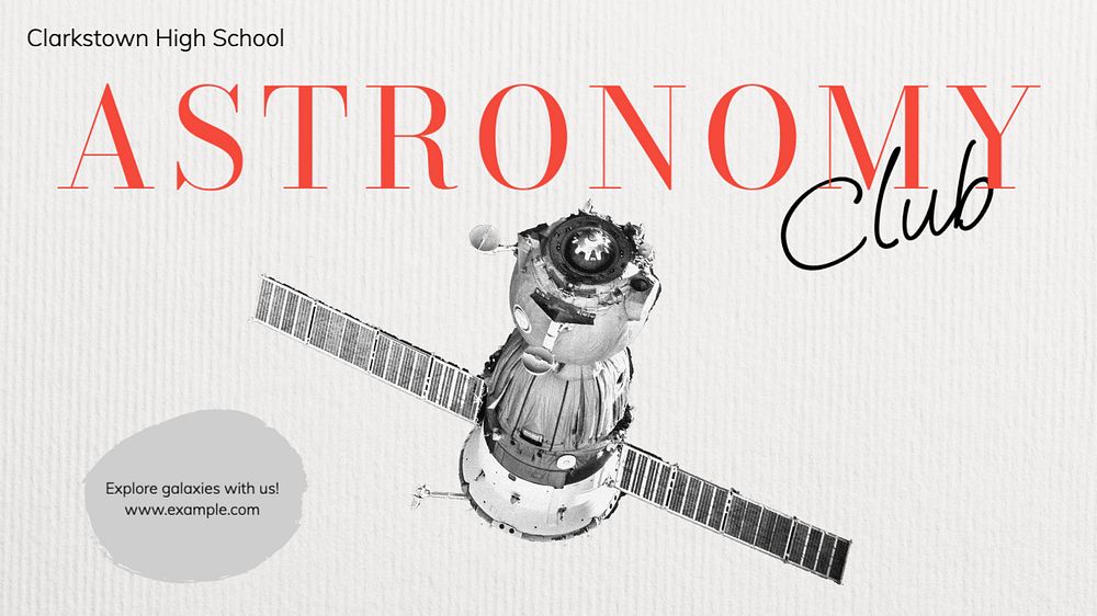 Astronomy club  blog banner template, editable text