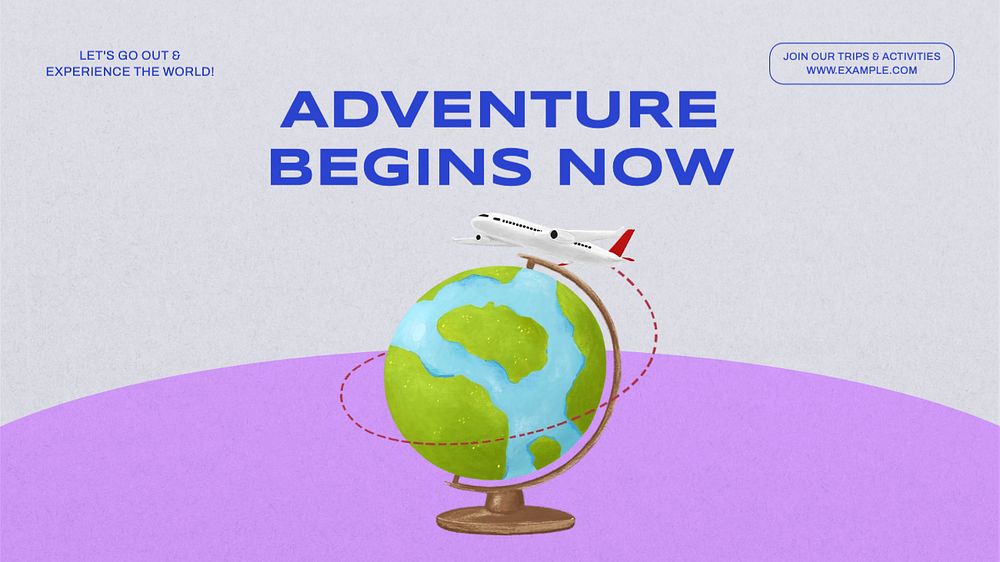 Adventure & travel  blog banner template, editable text