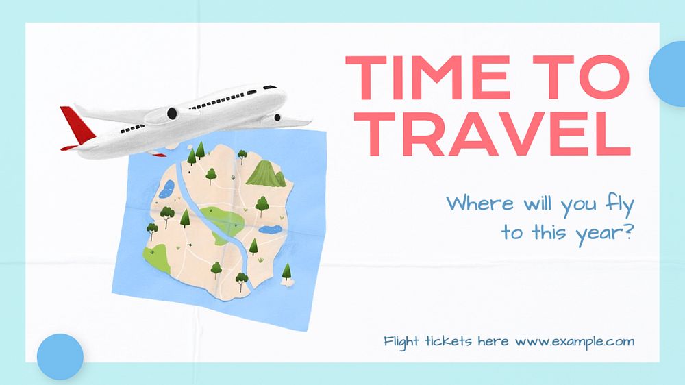 Flight tickets blog banner template, editable text