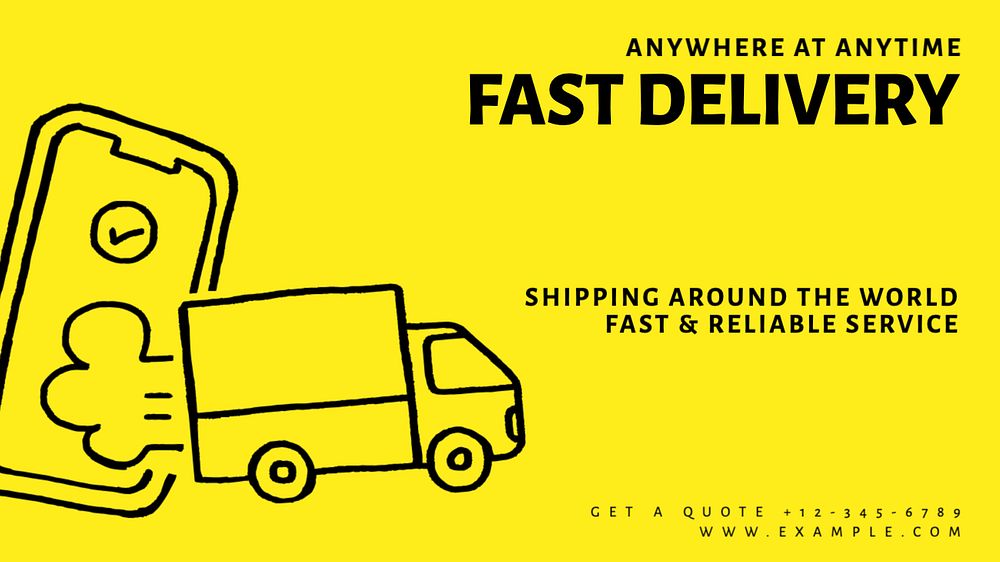 Fast delivery blog banner template, editable text