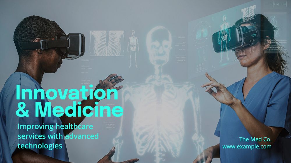 Innovation & medicine  blog banner template, editable text