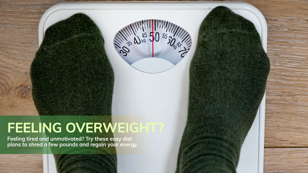 Feeling overweight? blog banner template, editable text