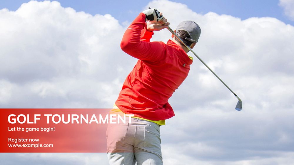 Golf tournament blog banner template, editable text